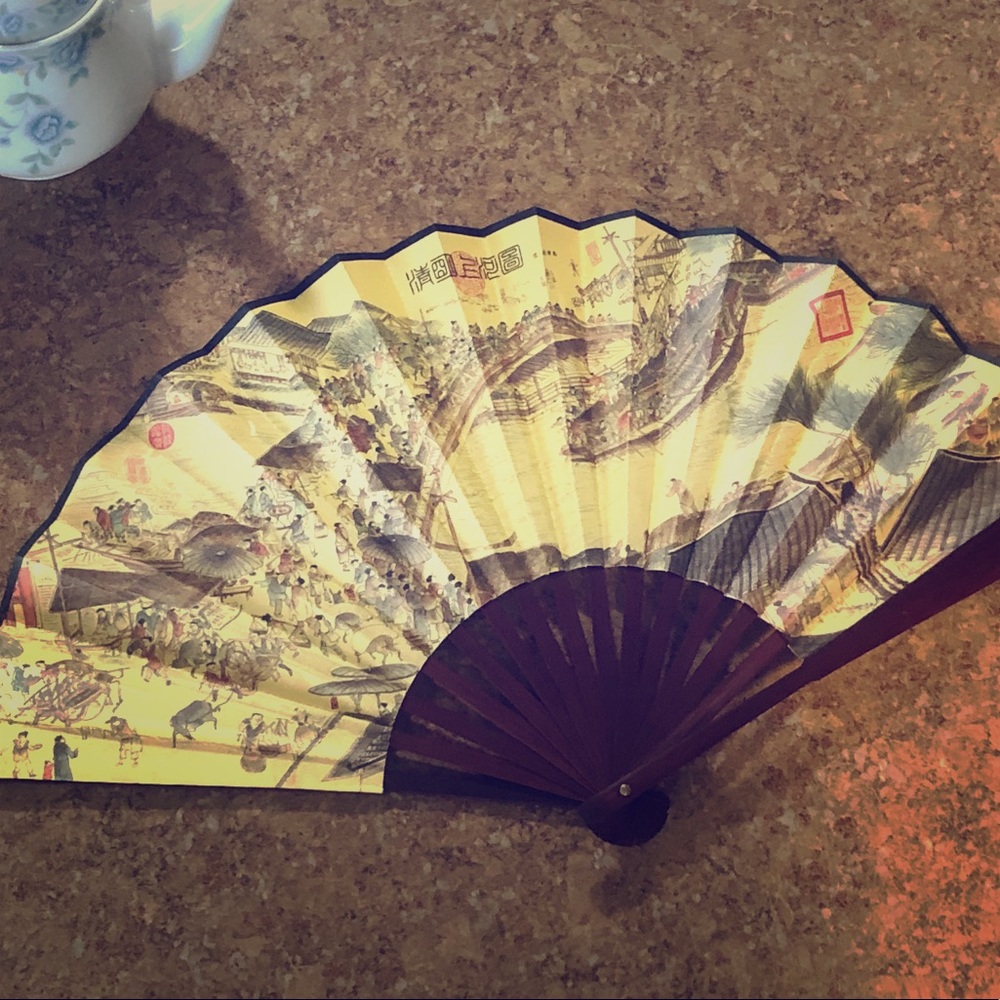 Chinese cultural heritage fan home decor exotic